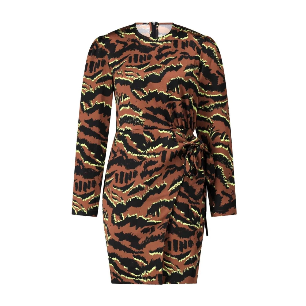 Hugo Boss Abstract Patroon Jurk Keyata Brown Dames
