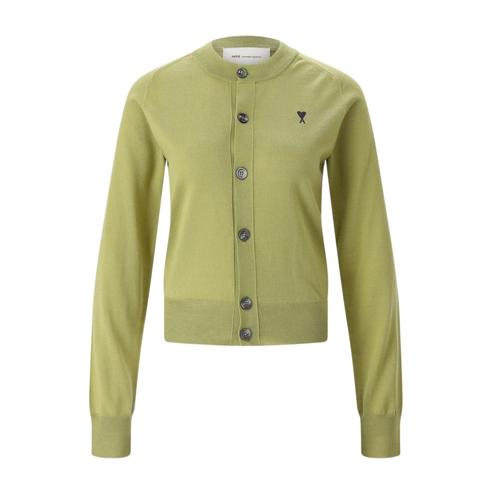 Ami Paris Vrouw Groente Truien & Vesten Dames, Groen, S, Wol, Cardigans