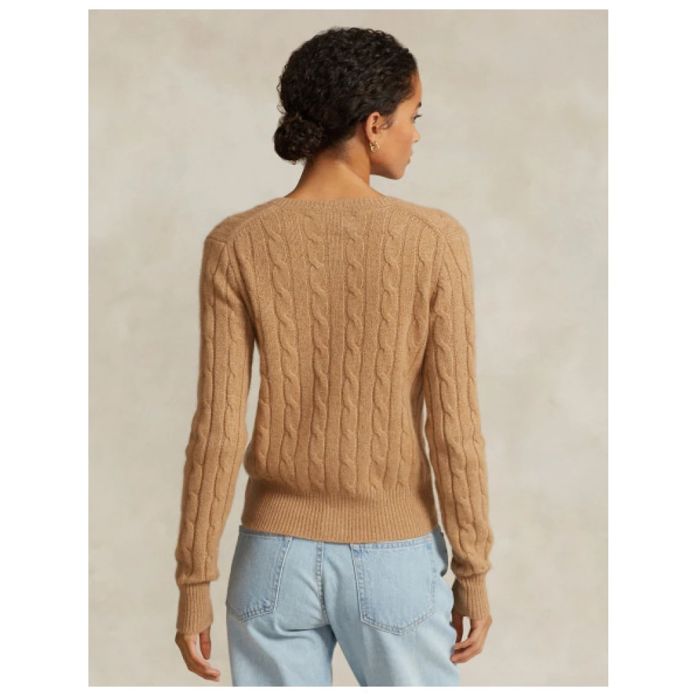 Polo Ralph Lauren Gebreide Kasjmier Cardigan Brown Dames