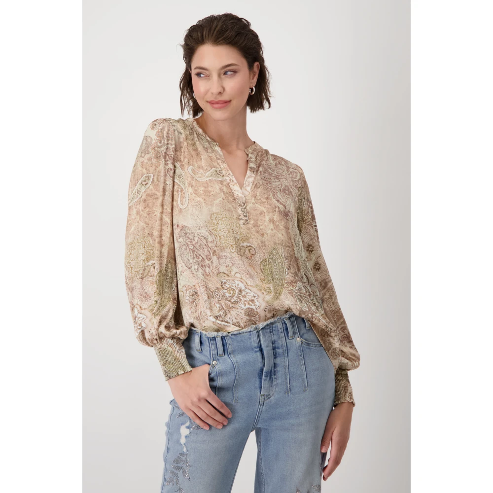monari Blouse met Paisley-patroon van EcoVero Brown Dames