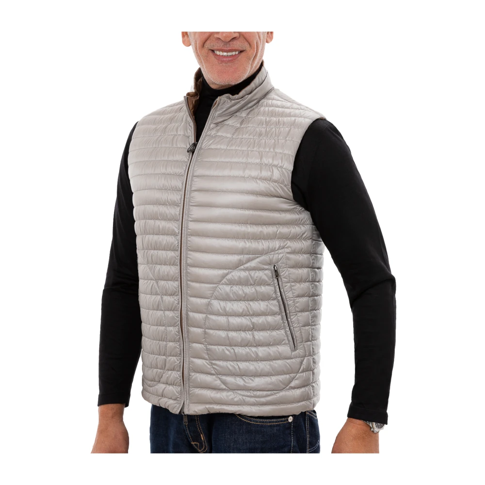 Herno Reversibele Mouwloze Puffer Vest Brown Heren