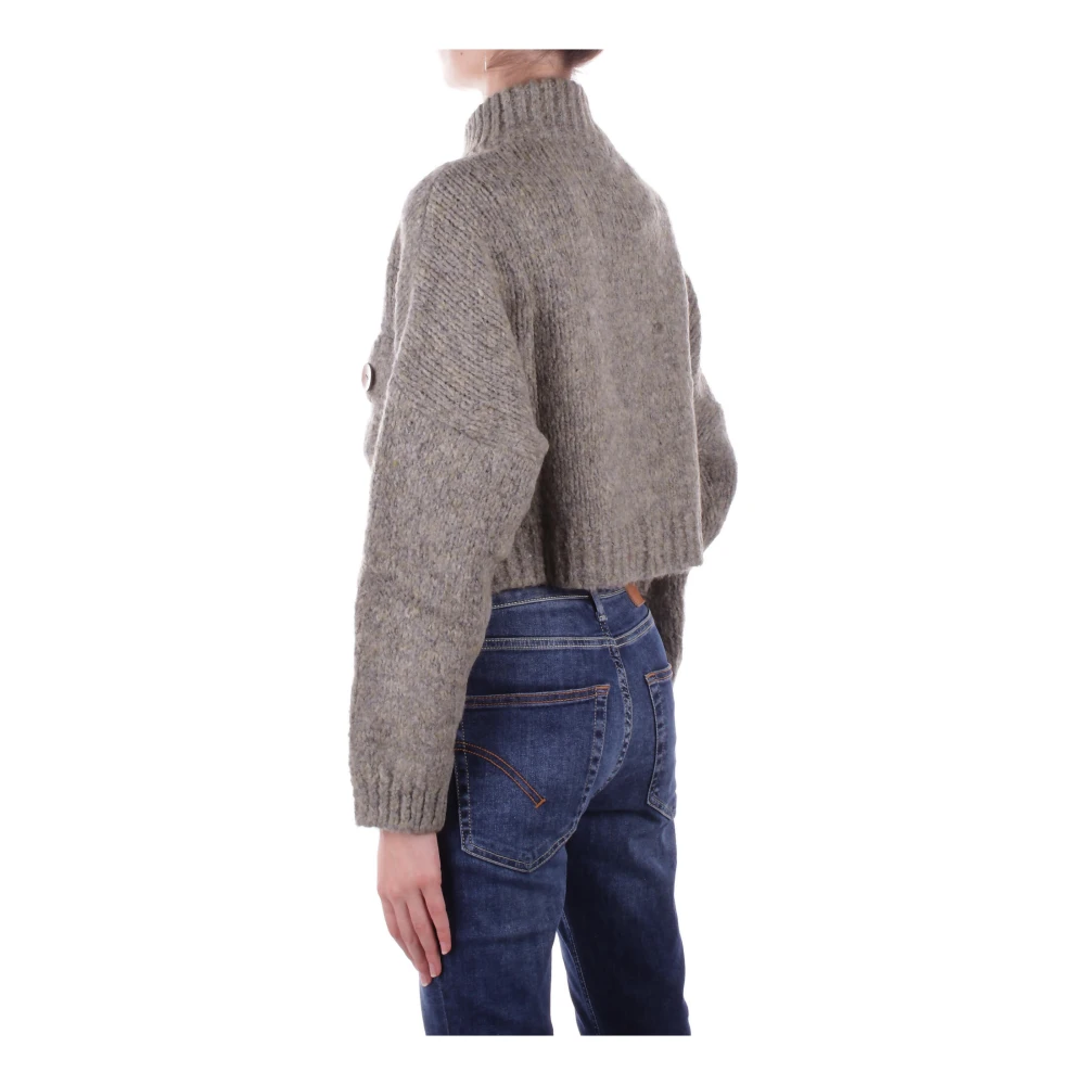 H2O Antraciet Cardigan Sweater met Front Logo Gray Dames