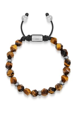 menand-39-s-sterling-silver-faceted-beaded-bracelet-with-brown-tiger-eye