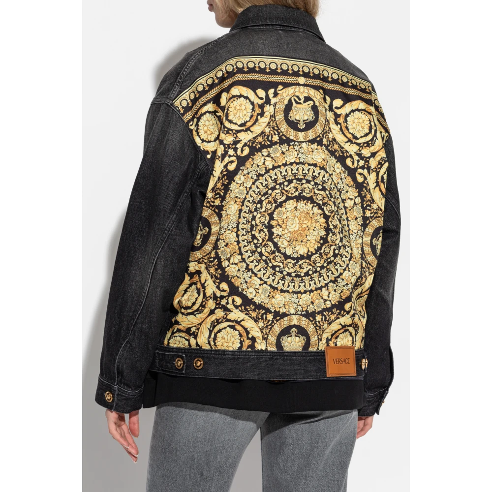 Versace Oversized denim jack Black Dames