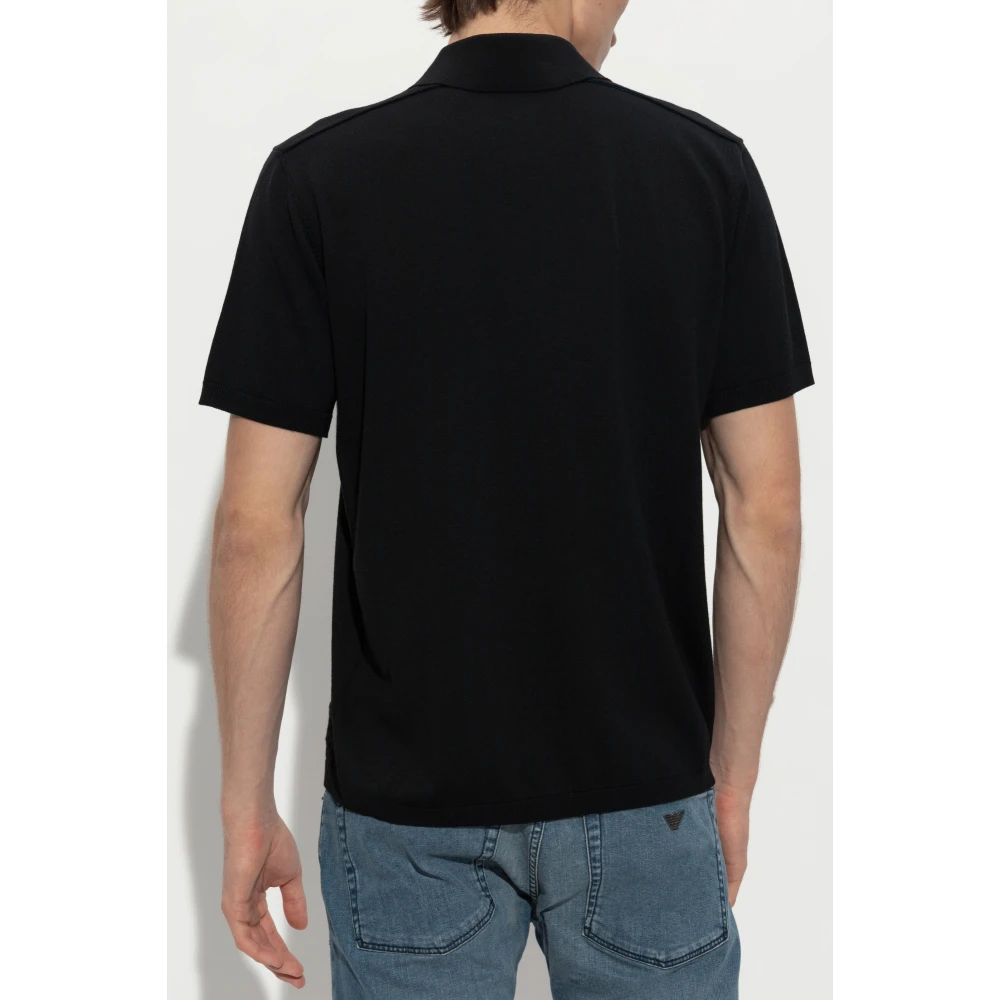 Burberry Wollen Polo Black Heren