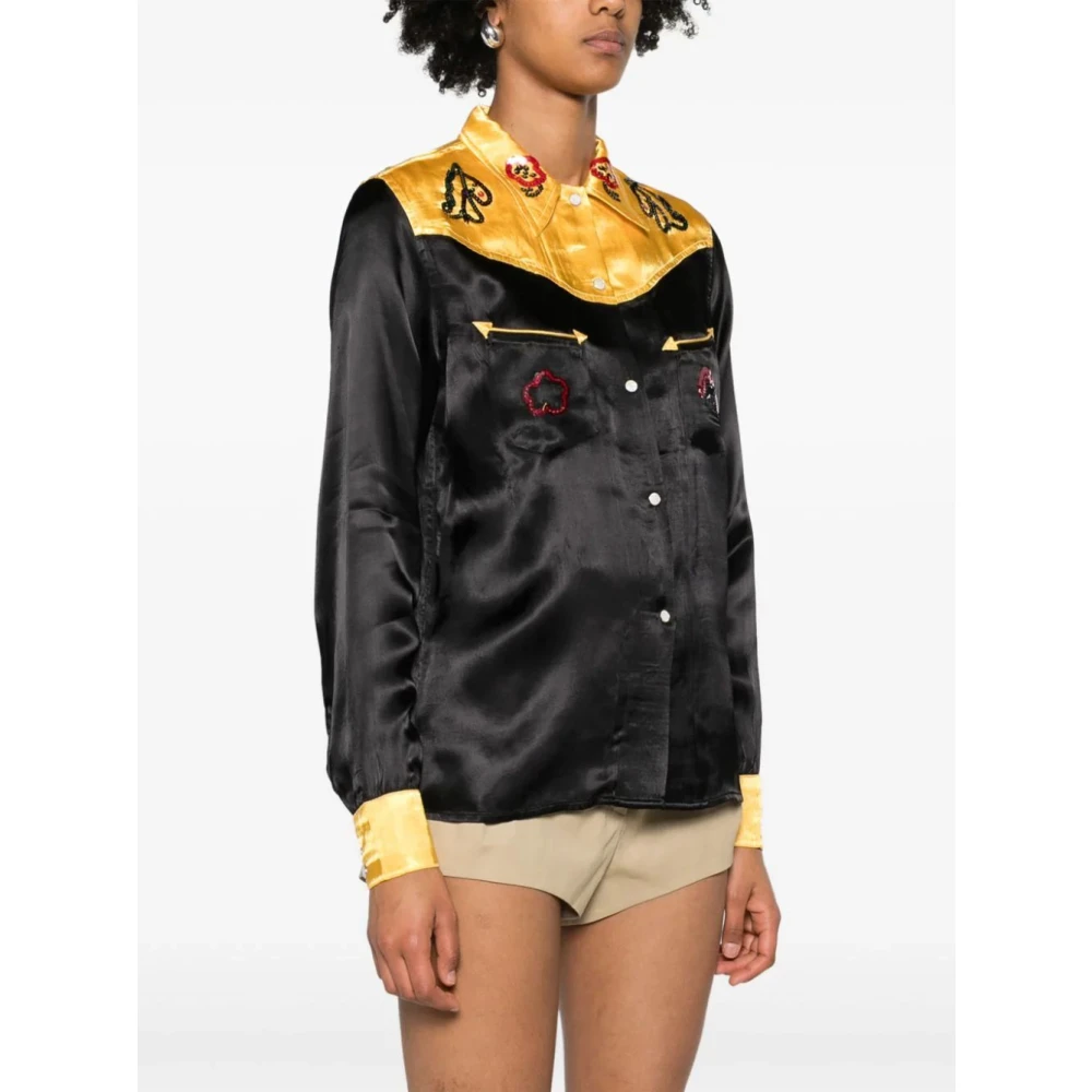 Bode Gouden Sequin Rodeo Shirt Multicolor Dames