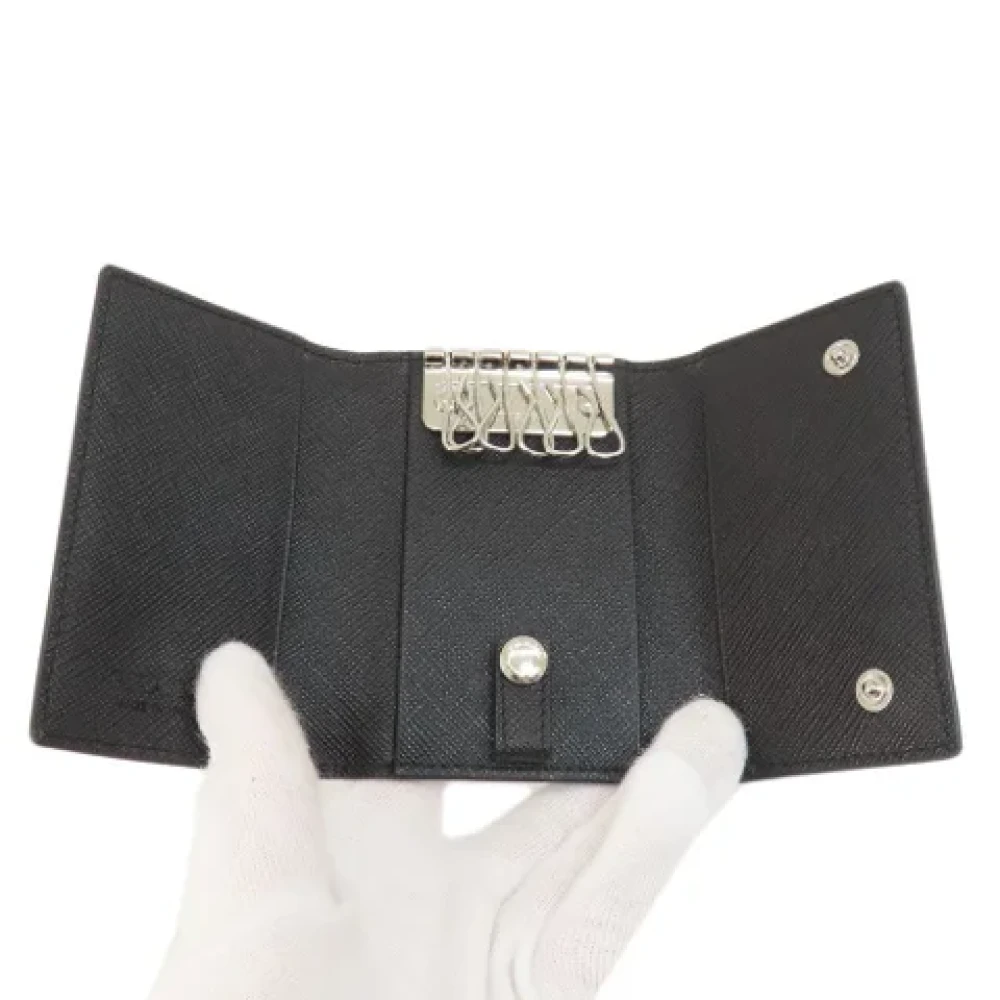 Prada Vintage Pre-owned Leather key-holders Black Dames
