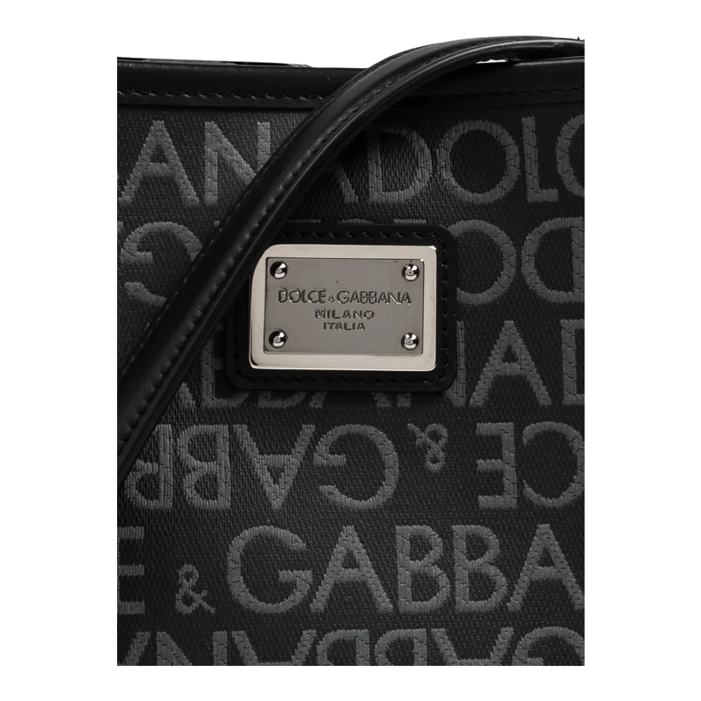 Dolce & Gabbana Schoudertas met logo Black Heren