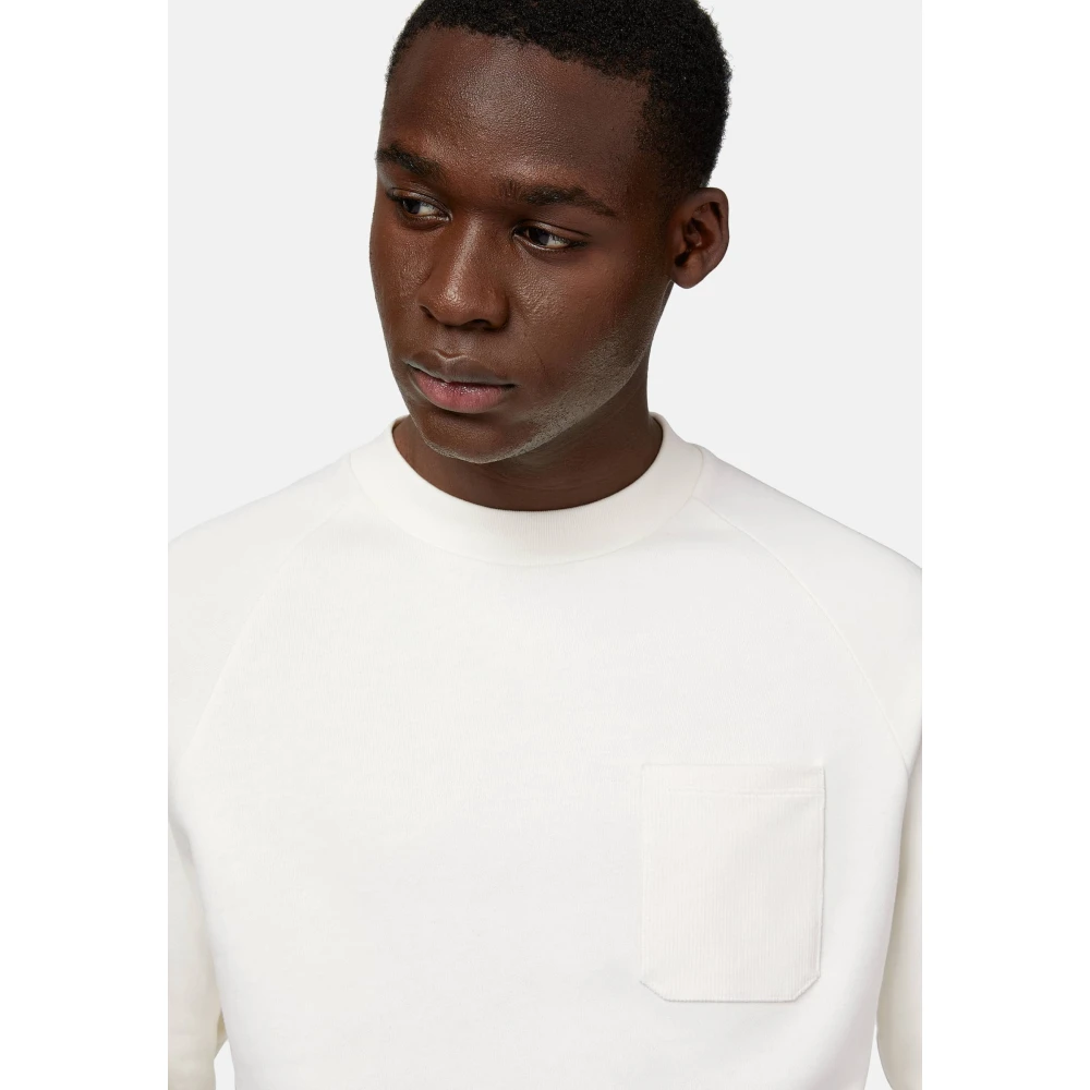 Boggi Milano Katoenen Sweatshirt met Ronde Hals White Heren