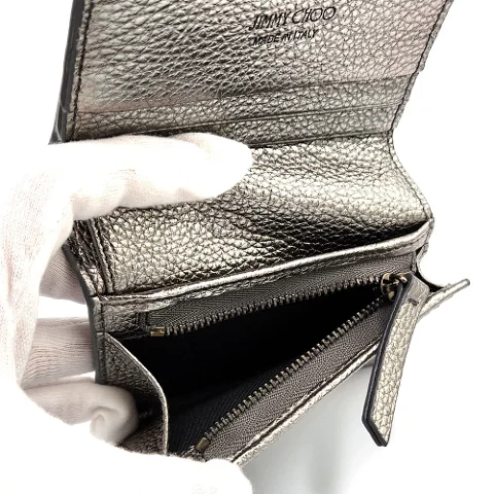 Jimmy Choo Pre-owned Leather wallets Gray Dames