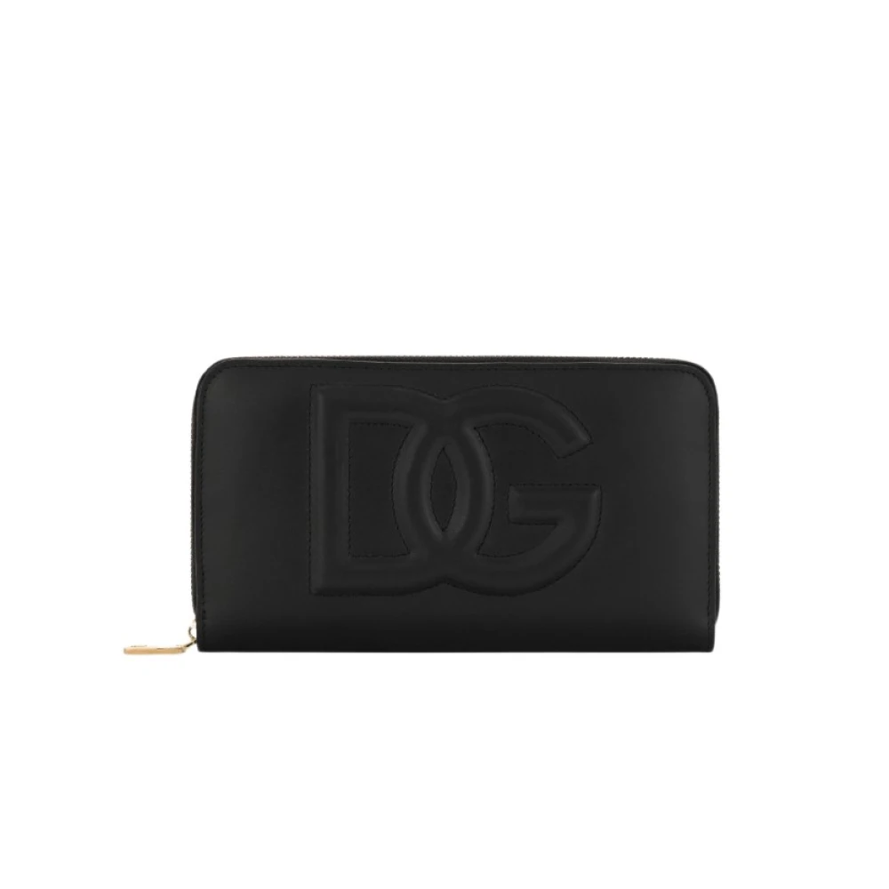 Dolce & Gabbana Gewatteerde Logo Portemonnee met Rits Black Dames