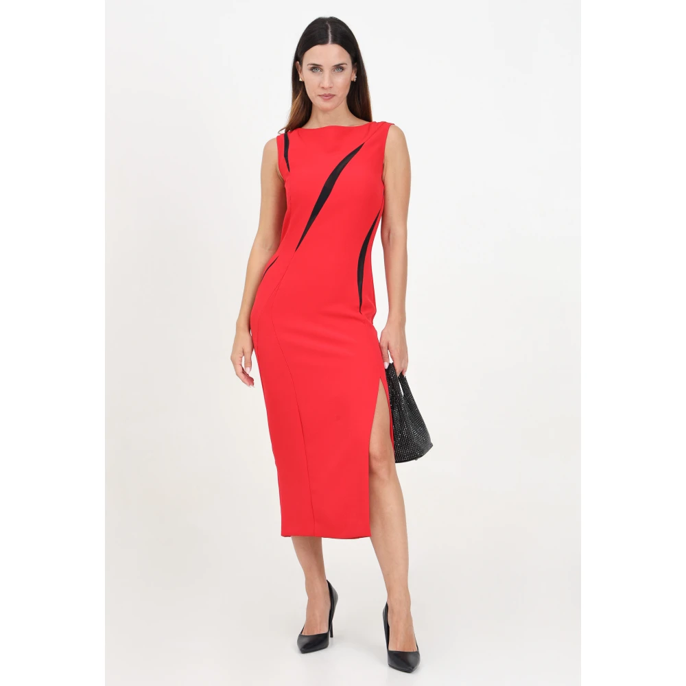 Just Cavalli Rode Bodycon Midi Jurk Red Dames