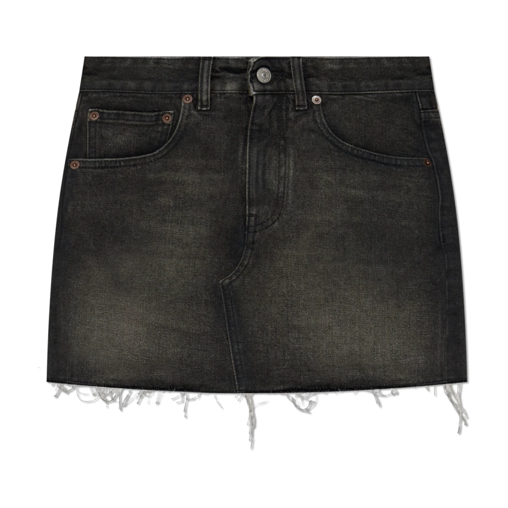 MM6 Maison Margiela Denim rok met vintage effect Black Dames