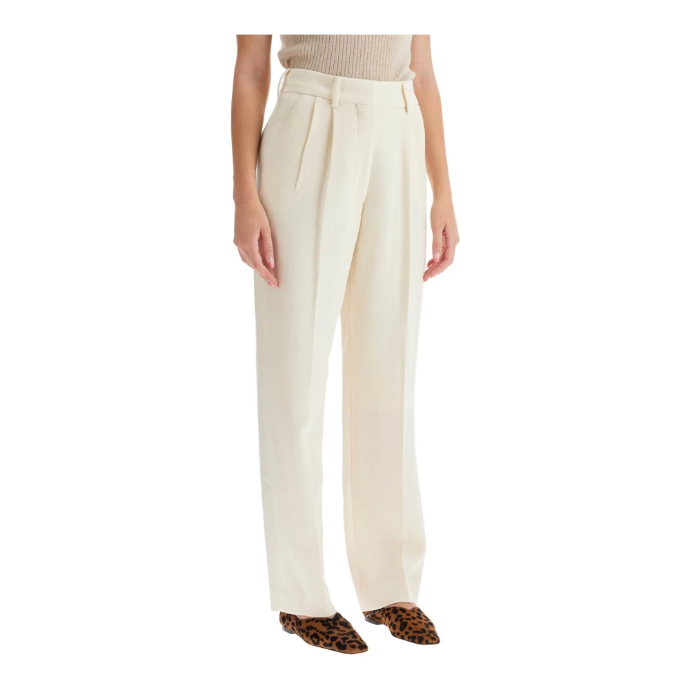 Blazé Milano Crème Vos Wollen Broek Tailored Design White Dames