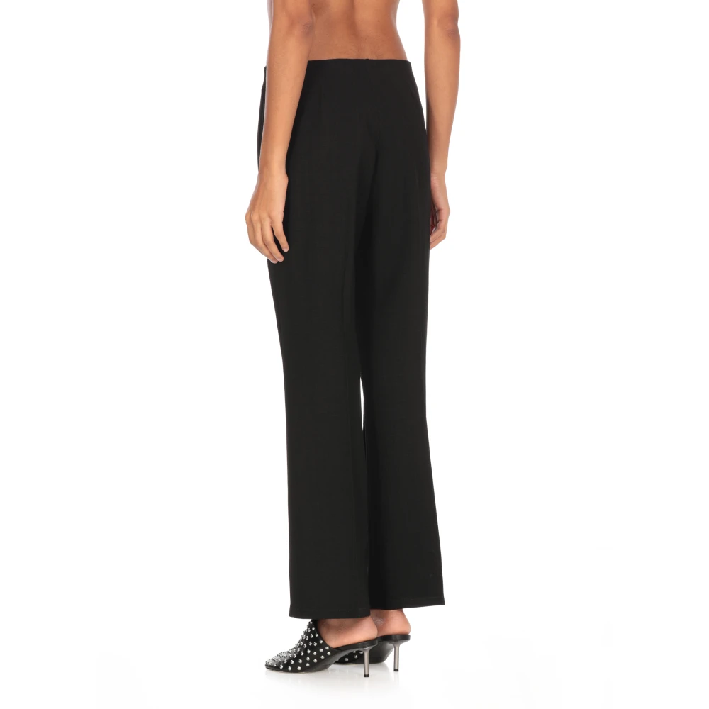Jil Sander Zwarte zijden broek voor vrouw Black Dames