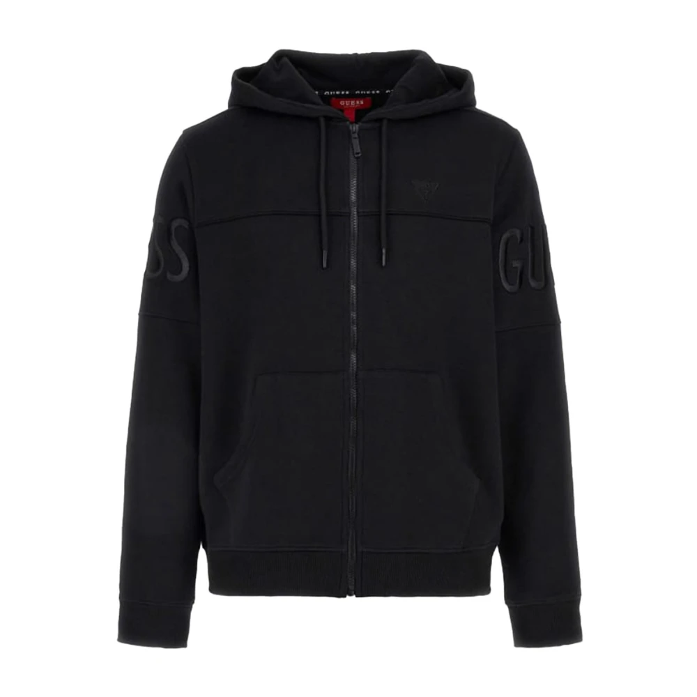Guess Zwarte Hoodie met Logo Black Heren