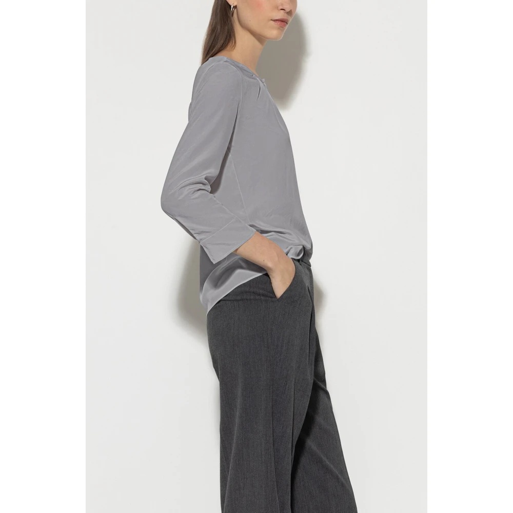 LUISA CERANO Soepel Blouseshirt met Ronde Hals Gray Dames
