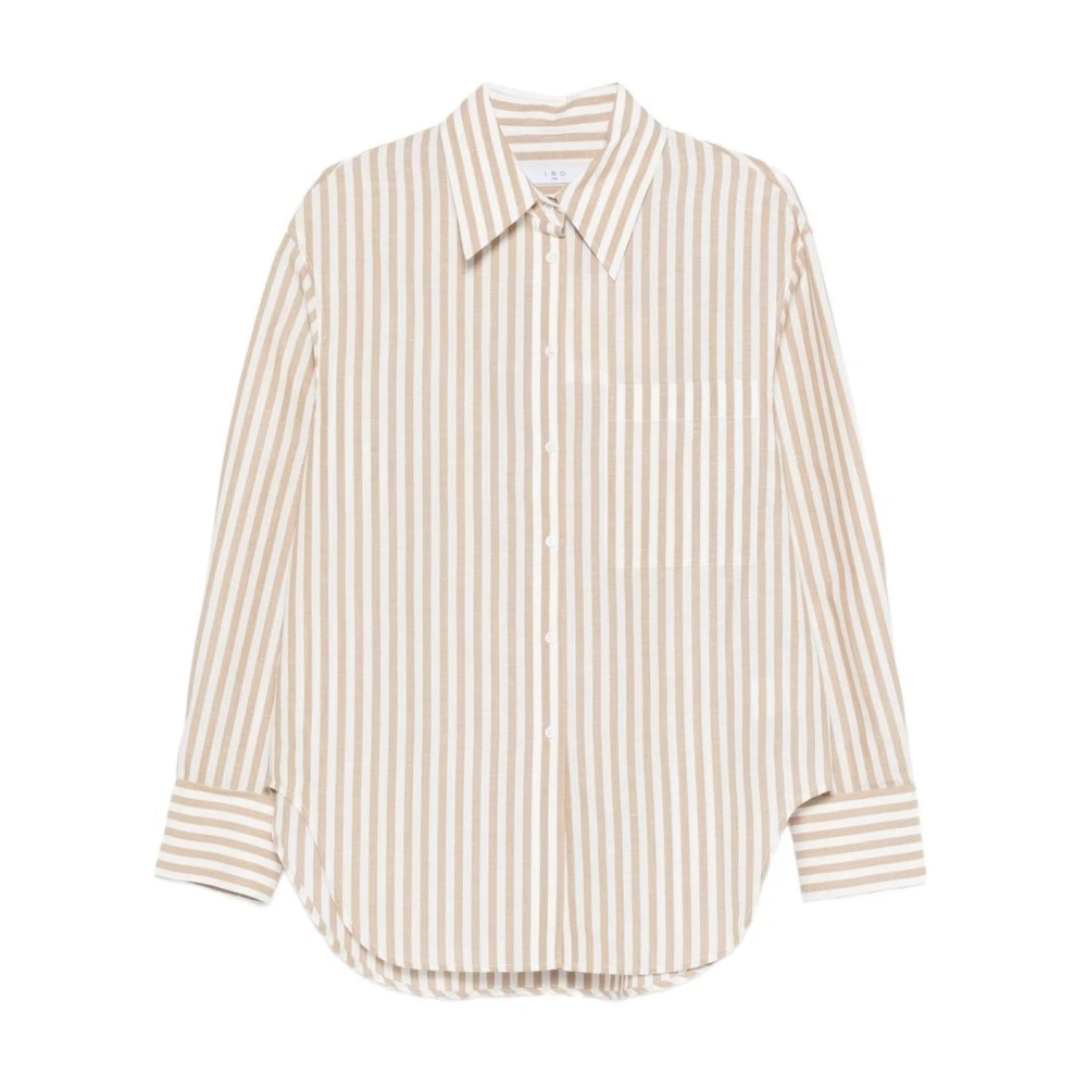 Iro Beige Contemporary Button-Front Long Sleeve Shirt - Female - Shirts - L - Blouses & Shirts