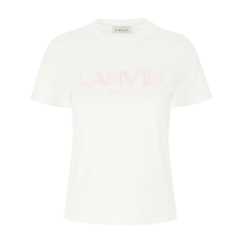 Lanvin Geborduurd T-shirt met klassieke pasvorm White Dames