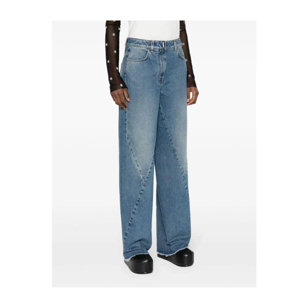 Givenchy Wide Leg Denim Jeans Blue Dames