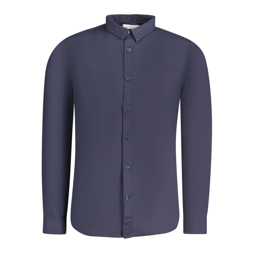 Calvin Klein Blauw Slim Fit Overhemd Lange Mouw Blue Heren