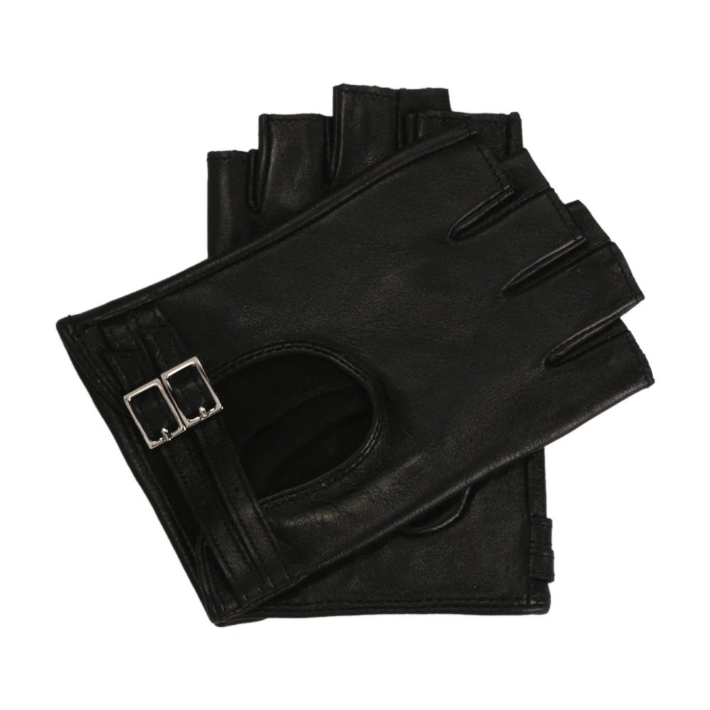 Kazar Vingerloze leren kusshandschoenen Black Dames