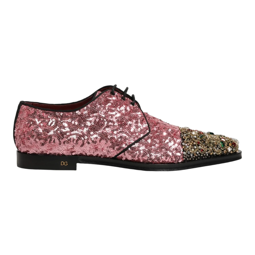 Dolce & Gabbana Men's Pink Derby Dress Shoes - Laced Shoes - 9 Uk - Shoes