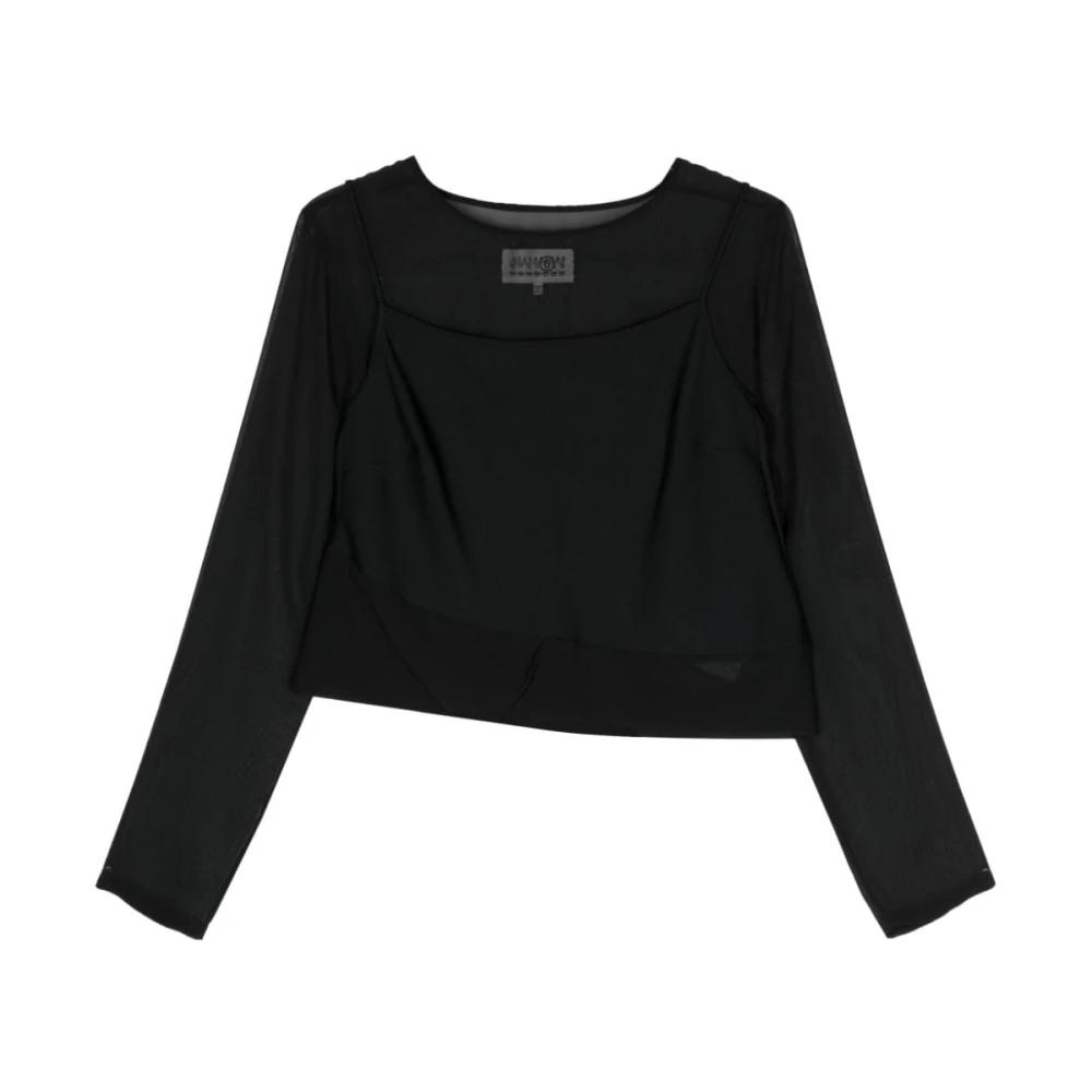 MM6 Maison Margiela Zwarte trui met lange mouwen Black Dames