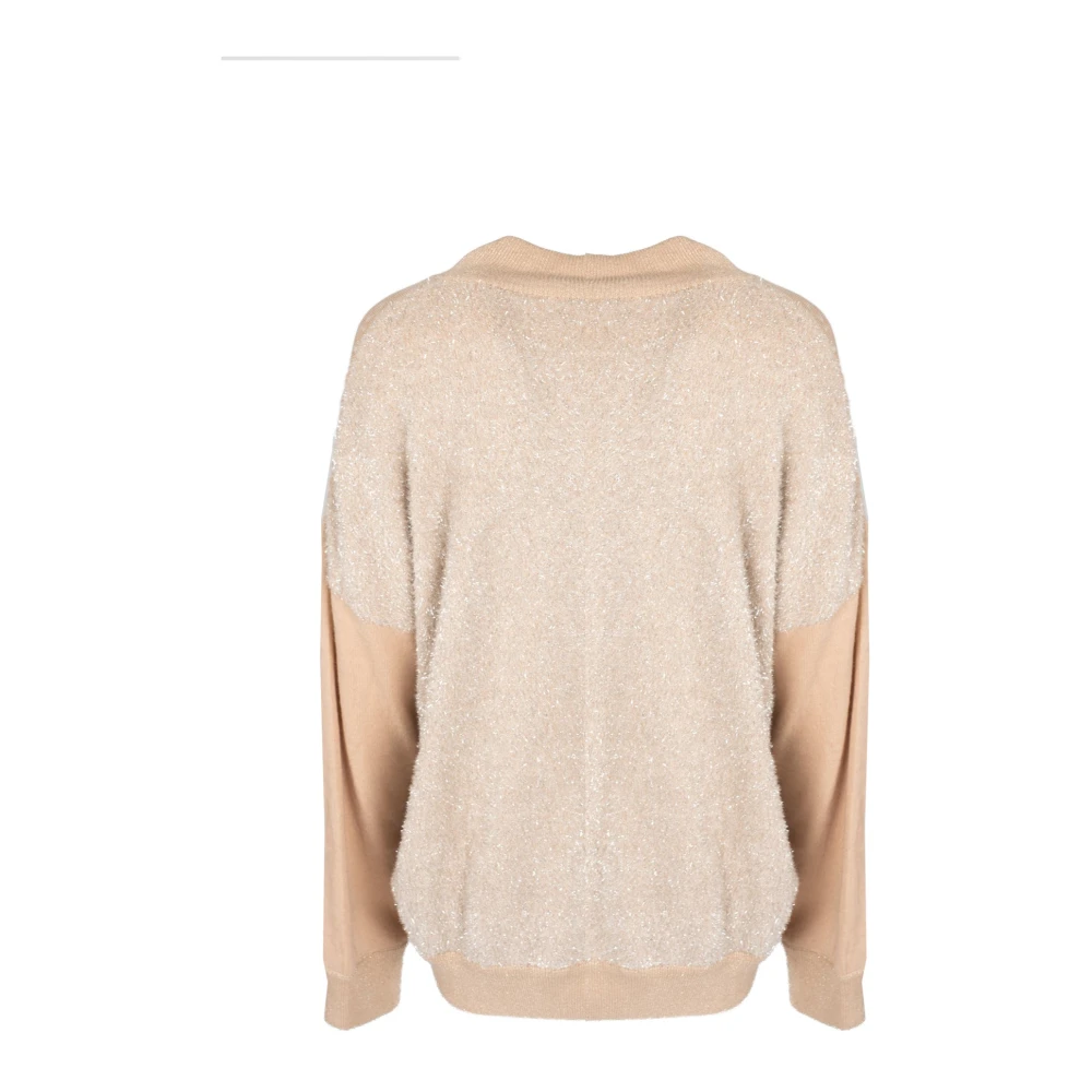 Liu Jo Elegante Sweatshirt met Opstaande Kraag Beige Dames