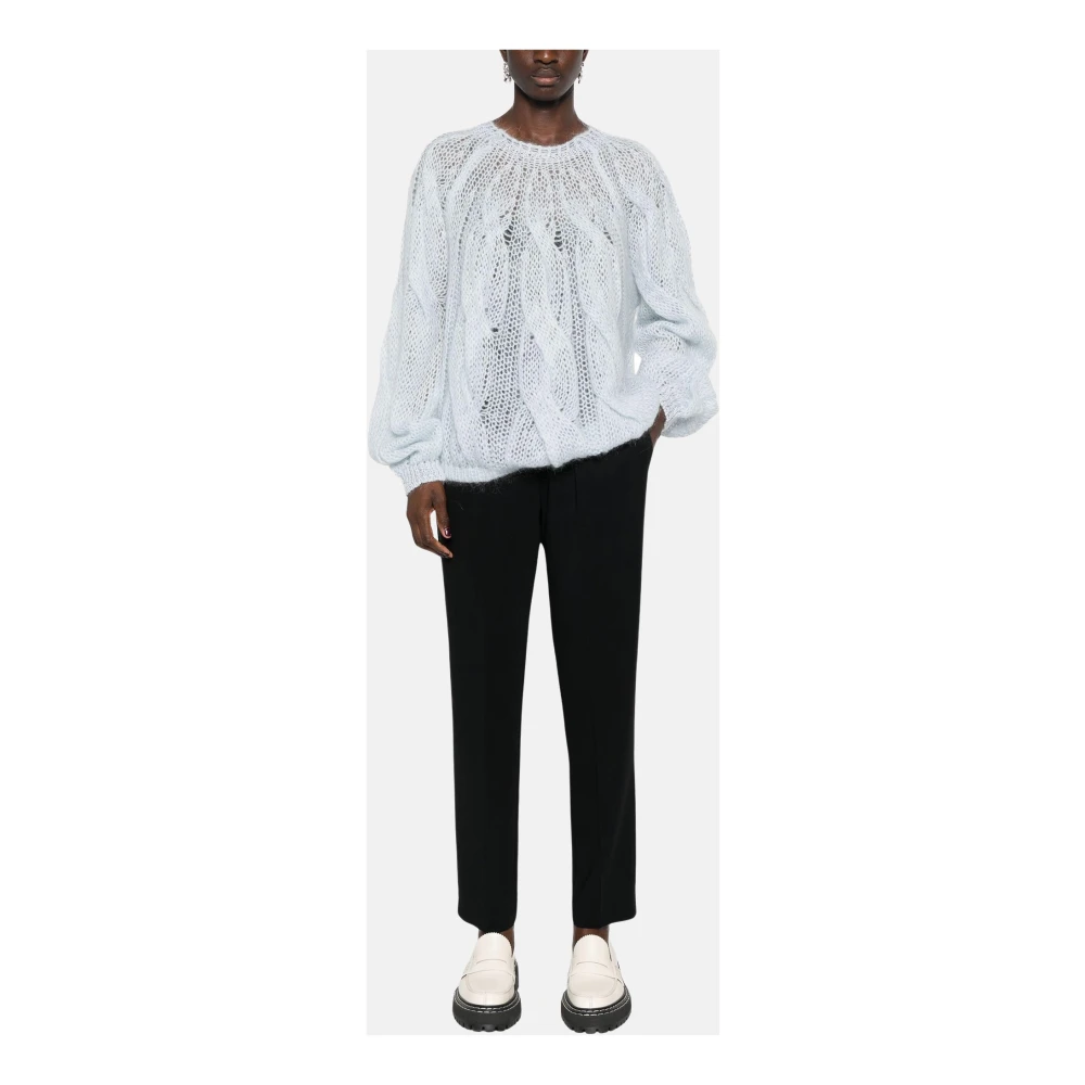 Forte Mohair gevlochten trui White Dames