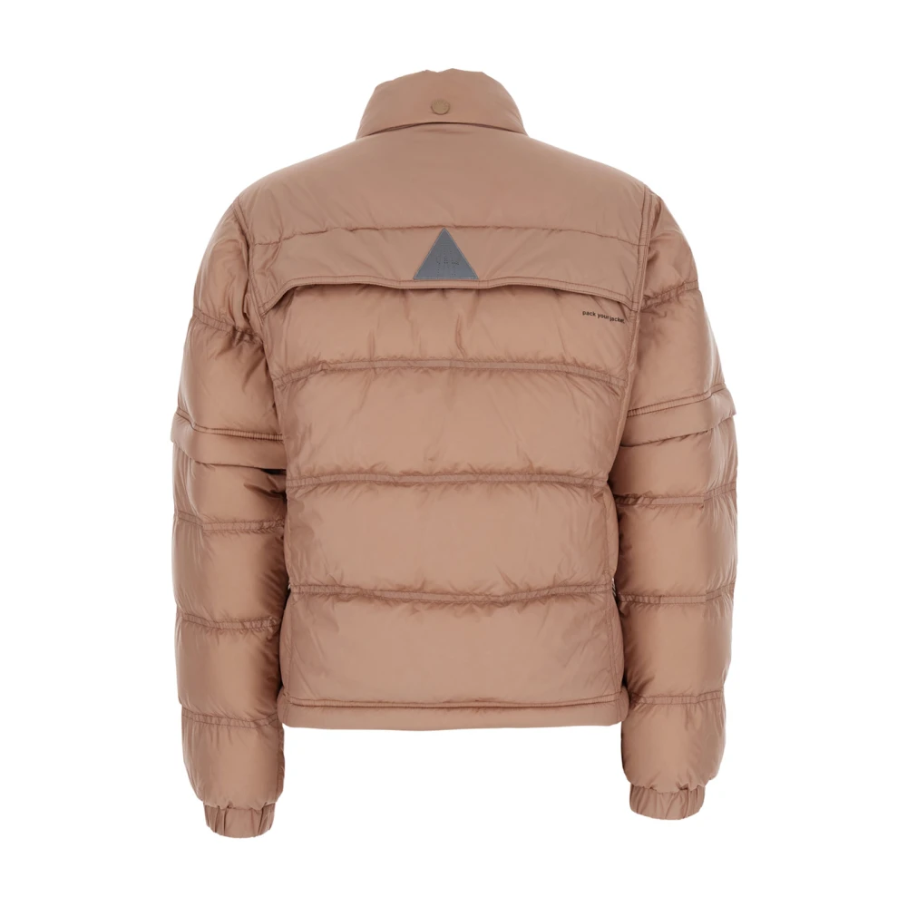 Moncler Roze donsjack met logopatch Pink Dames