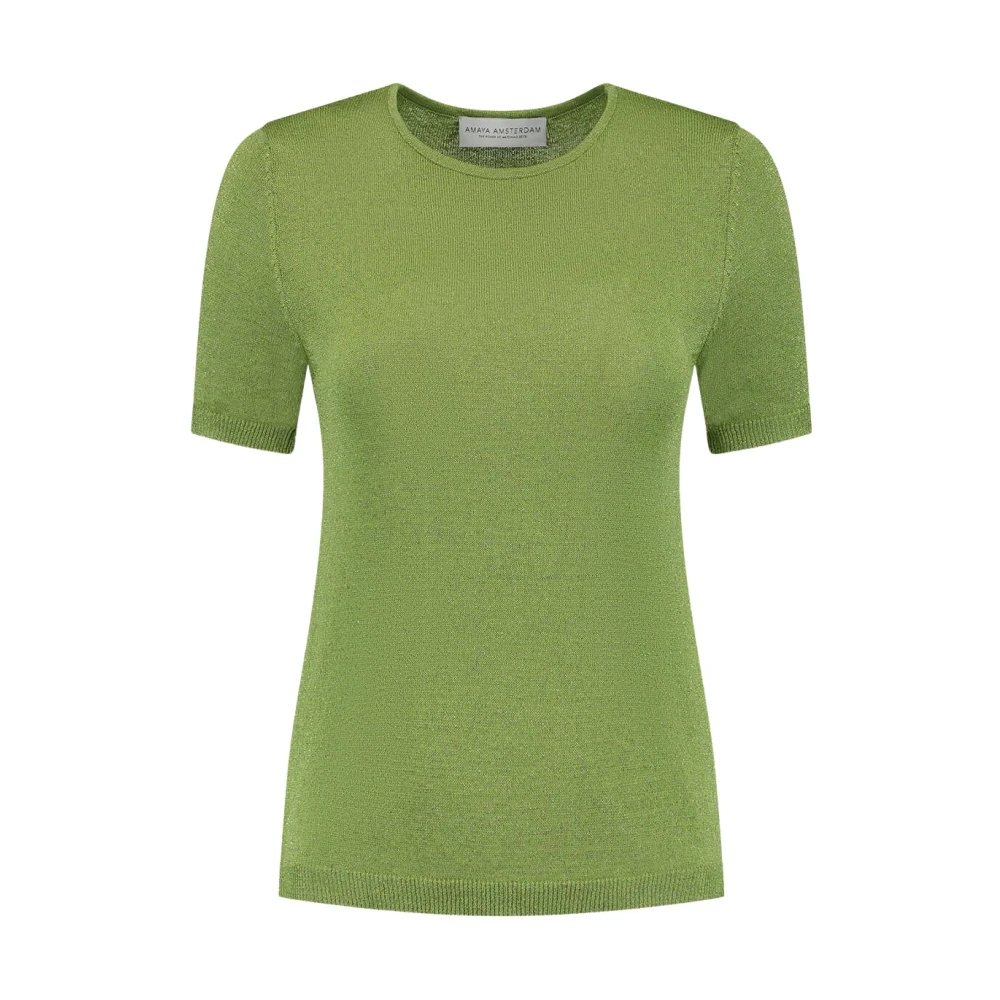 Amaya Amsterdam Glitter Groene T-shirt voor Vrouwen Green Dames