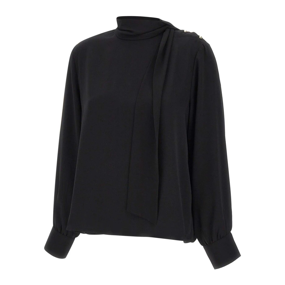 Liu Jo Women's Black Blouses, Xl, Blouse With Scarf