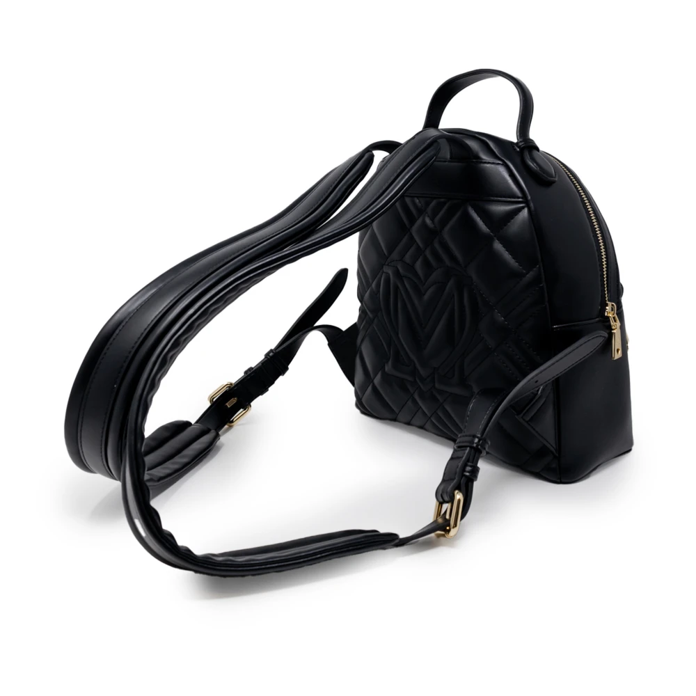 Love Moschino Zwarte rugzak met voorvakken Black Dames
