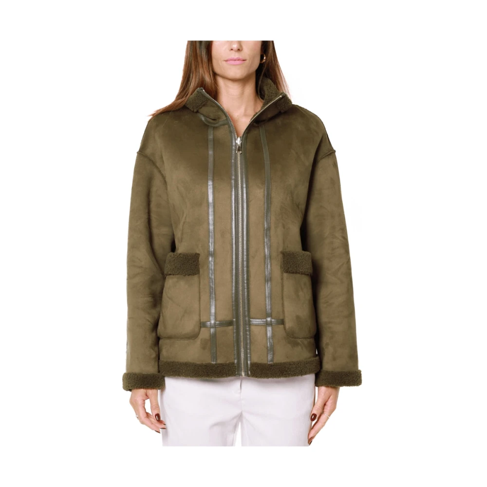 Emme DI Marella Omkeerbare Groene Ecomontone Korte Caban Green Dames