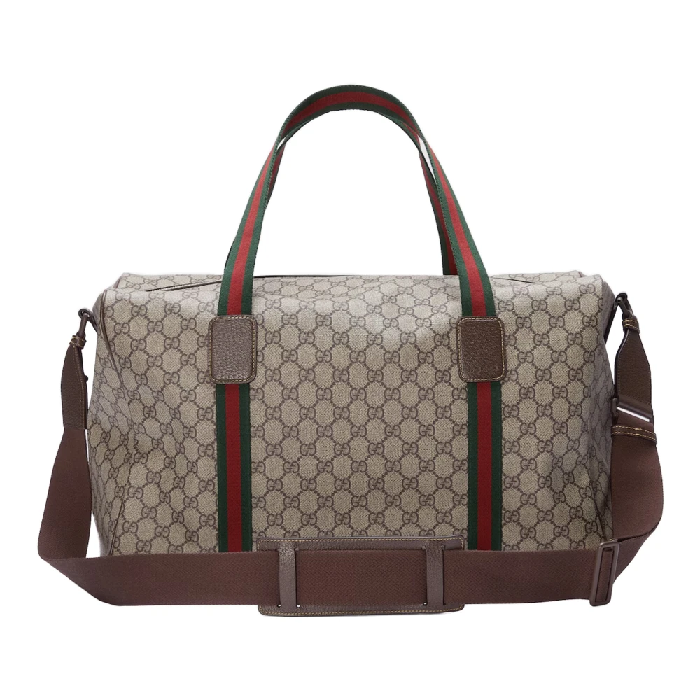 Gucci Reis Supreme Duffle Tas Brown Heren