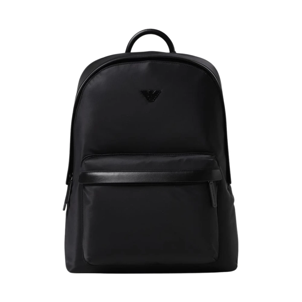 Emporio Armani Men's Black Backpacks, One Size, Versatile Modern Backpack