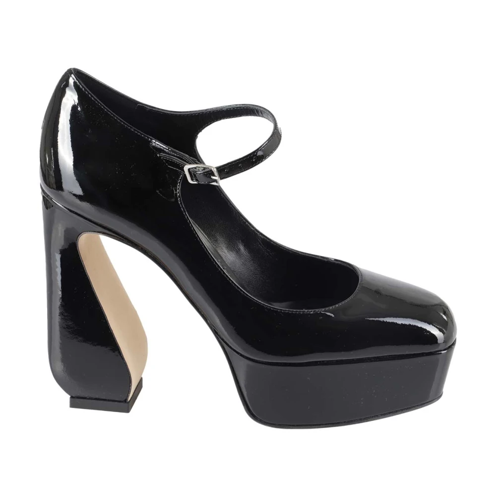 Sergio Rossi Elegant Patent Leather Heels Black, Dam