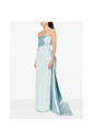 robe-bleu-glace-drapee-plissee