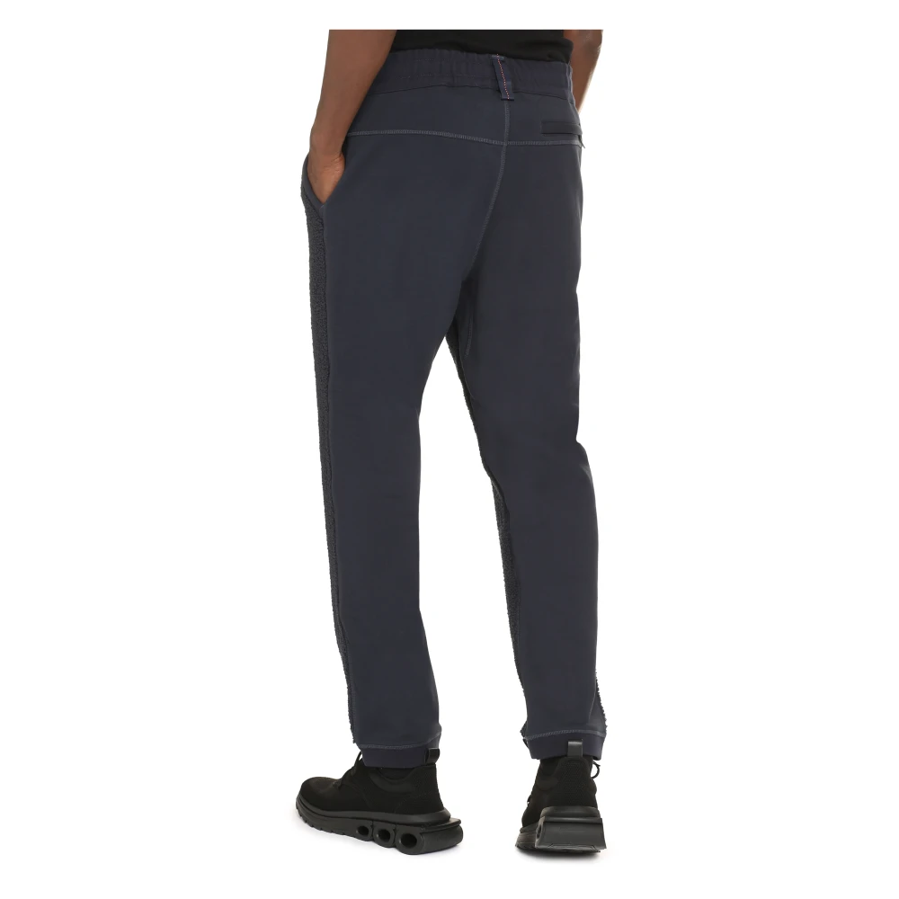 Parajumpers Katoenen blend broek met fleece inzetstukken Blue Heren