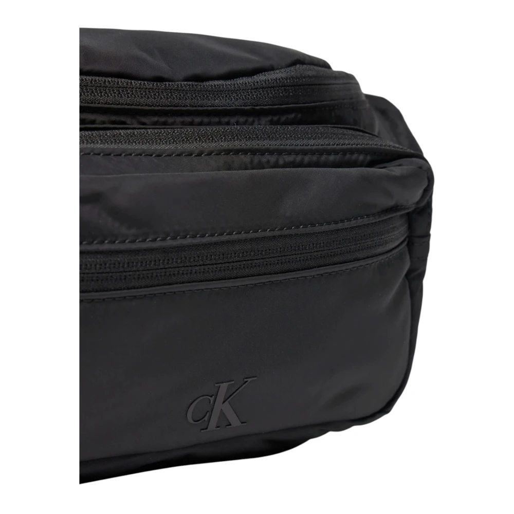 Calvin Klein Jeans Zwarte Polyester Tas met Ritssluiting Black Heren