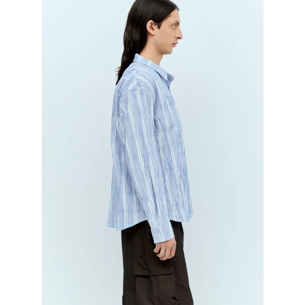 Brain Dead Gestreept Katoenmix Placket Shirt Multicolor Heren