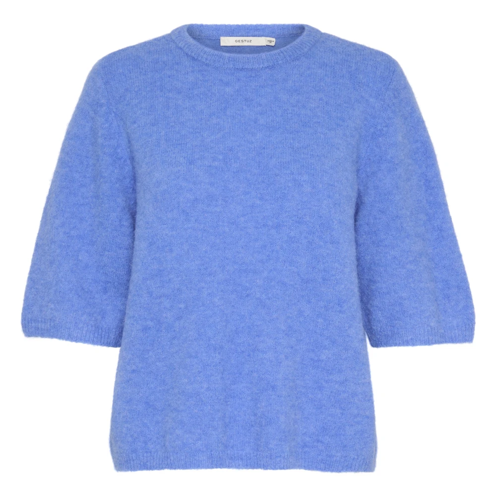 Gestuz Blauwe Trui met Korte Mouw Blue Dames