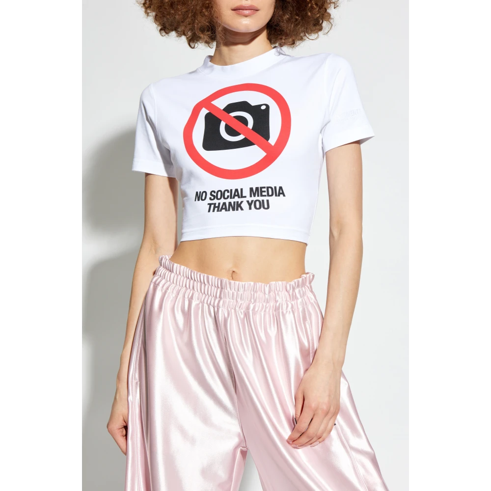 Vetements T-shirt met logo White Dames
