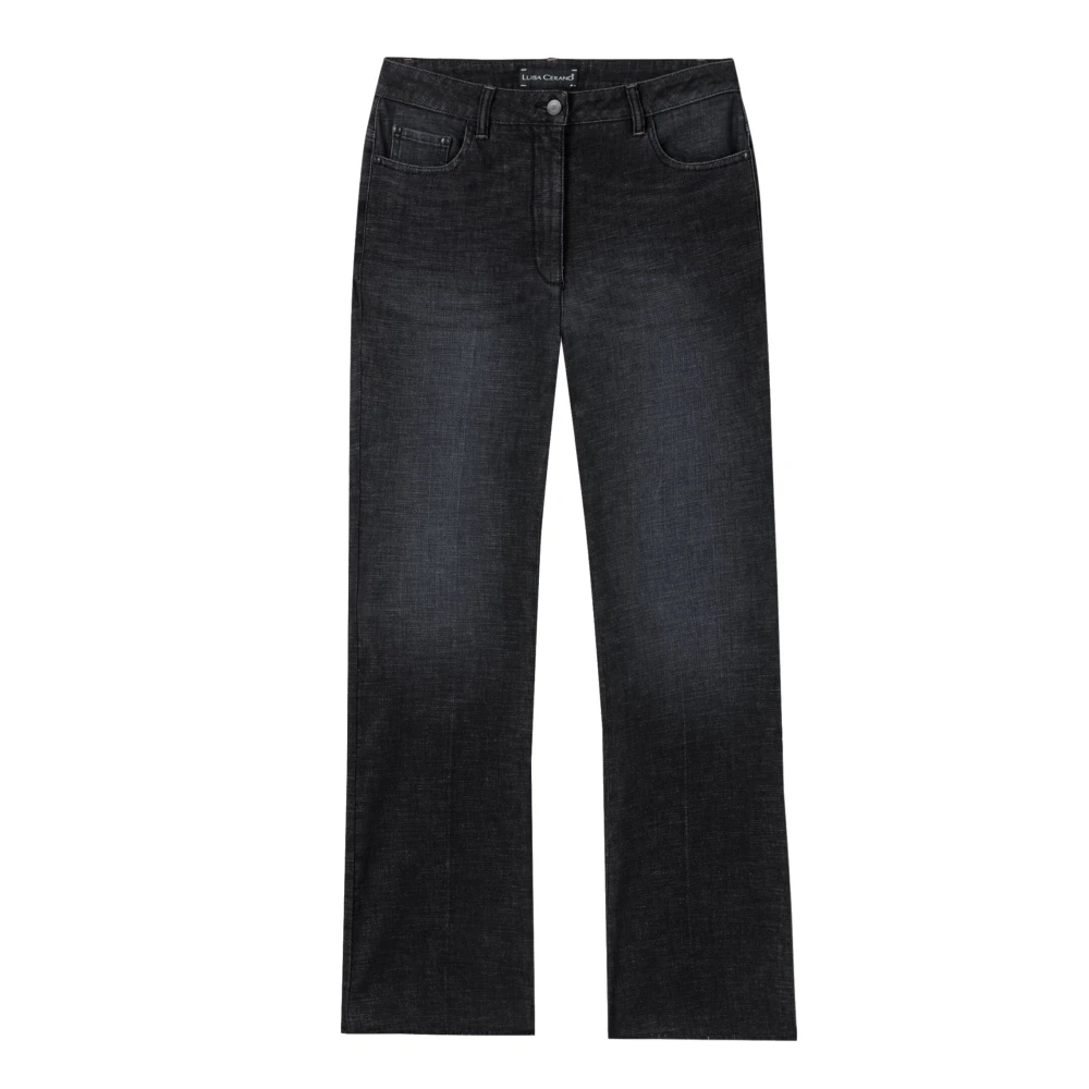 LUISA CERANO Tijdloze bootcut jeans met onafgewerkte zoom Gray Dames
