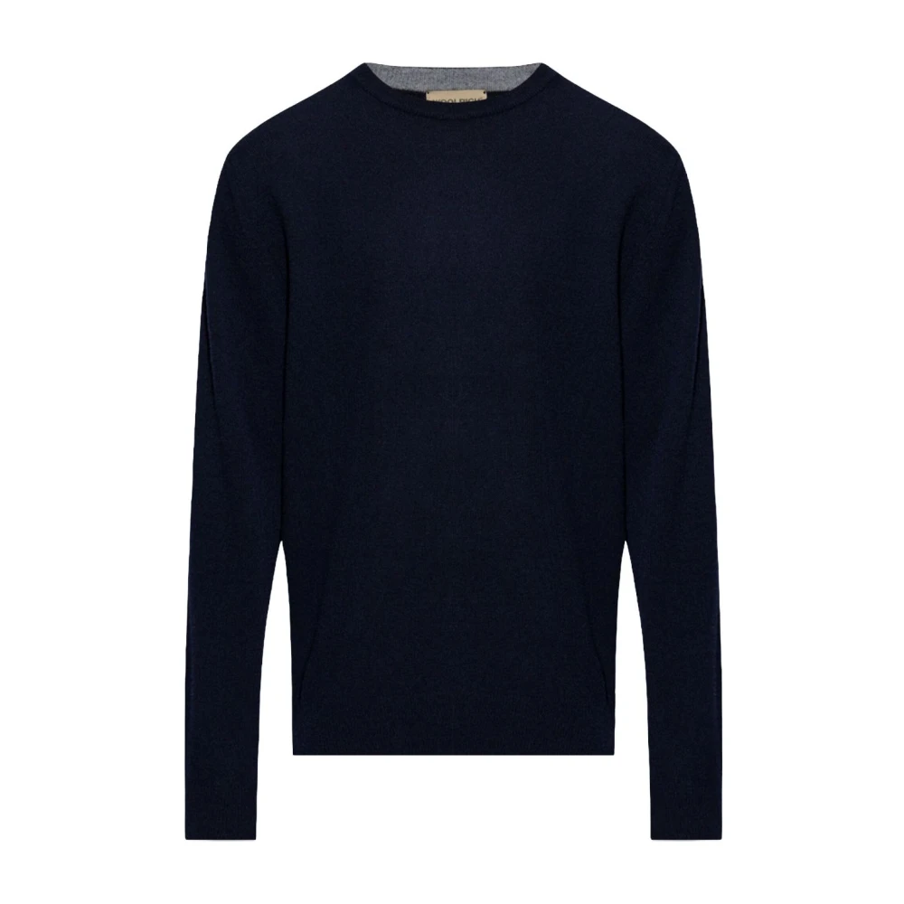 Woolrich Geborduurd Logo Navy Blue Sweater Blue Heren