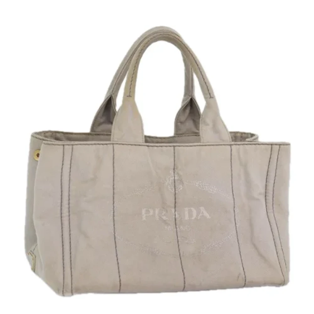 Prada Vintage Pre-owned Canvas handbags Gray Dames