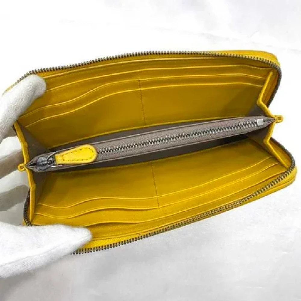 Bottega Veneta Vintage Pre-owned Leather wallets Yellow Dames