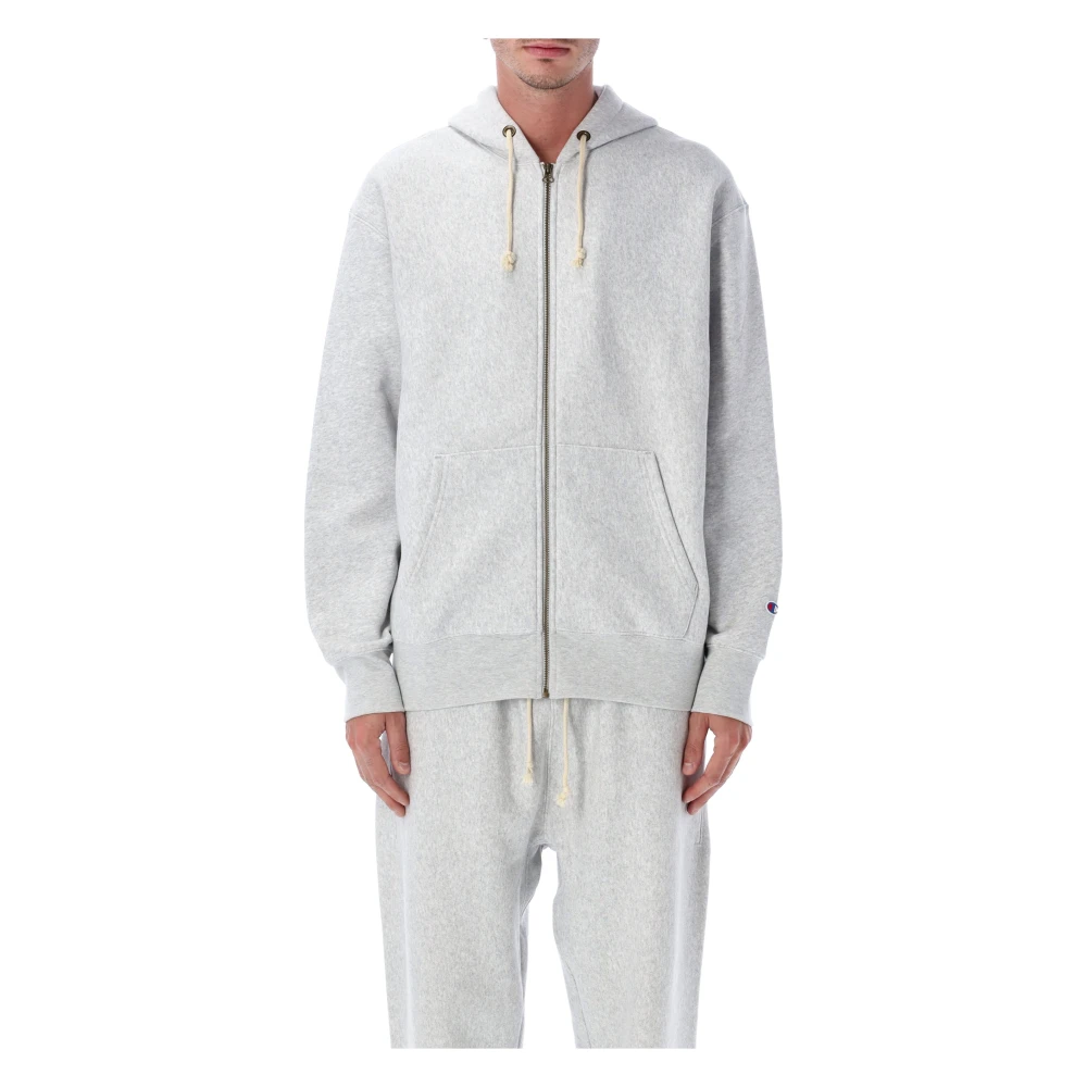 Champion Men's Gray Zip-Throughs, Xl, Full Zip Hoodie