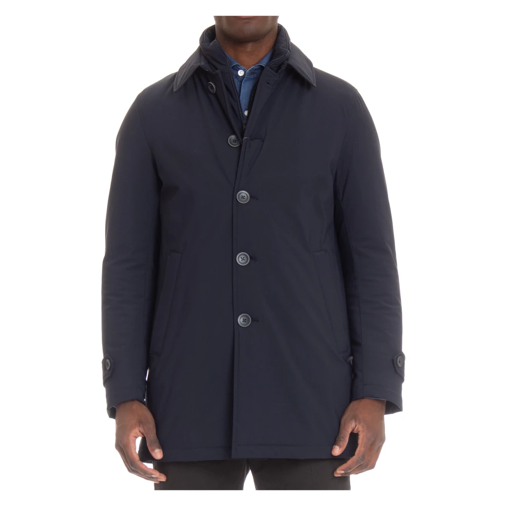 Herno Mannelijk Blauw Enkelrijig Herenjas